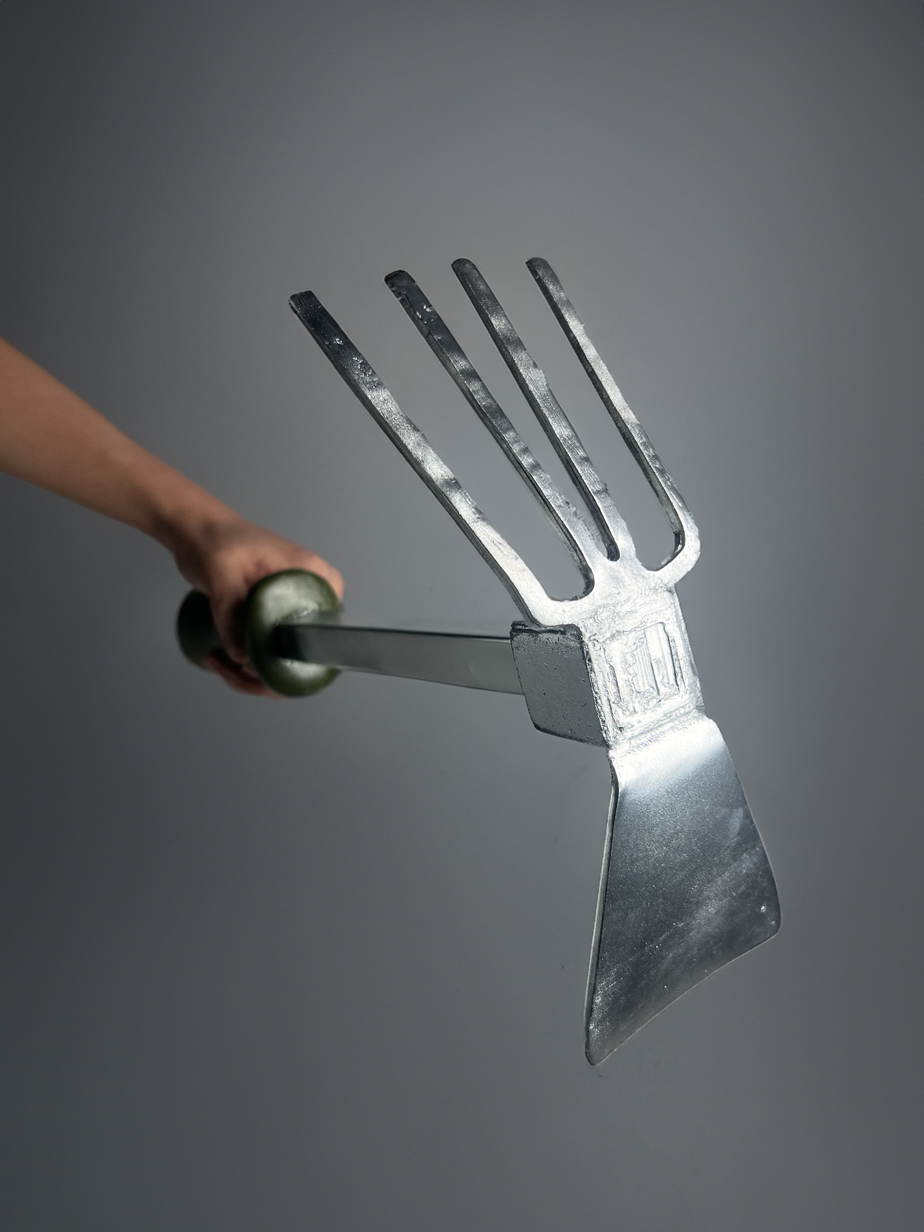 blurry photo of sunset over ocean with logo on top