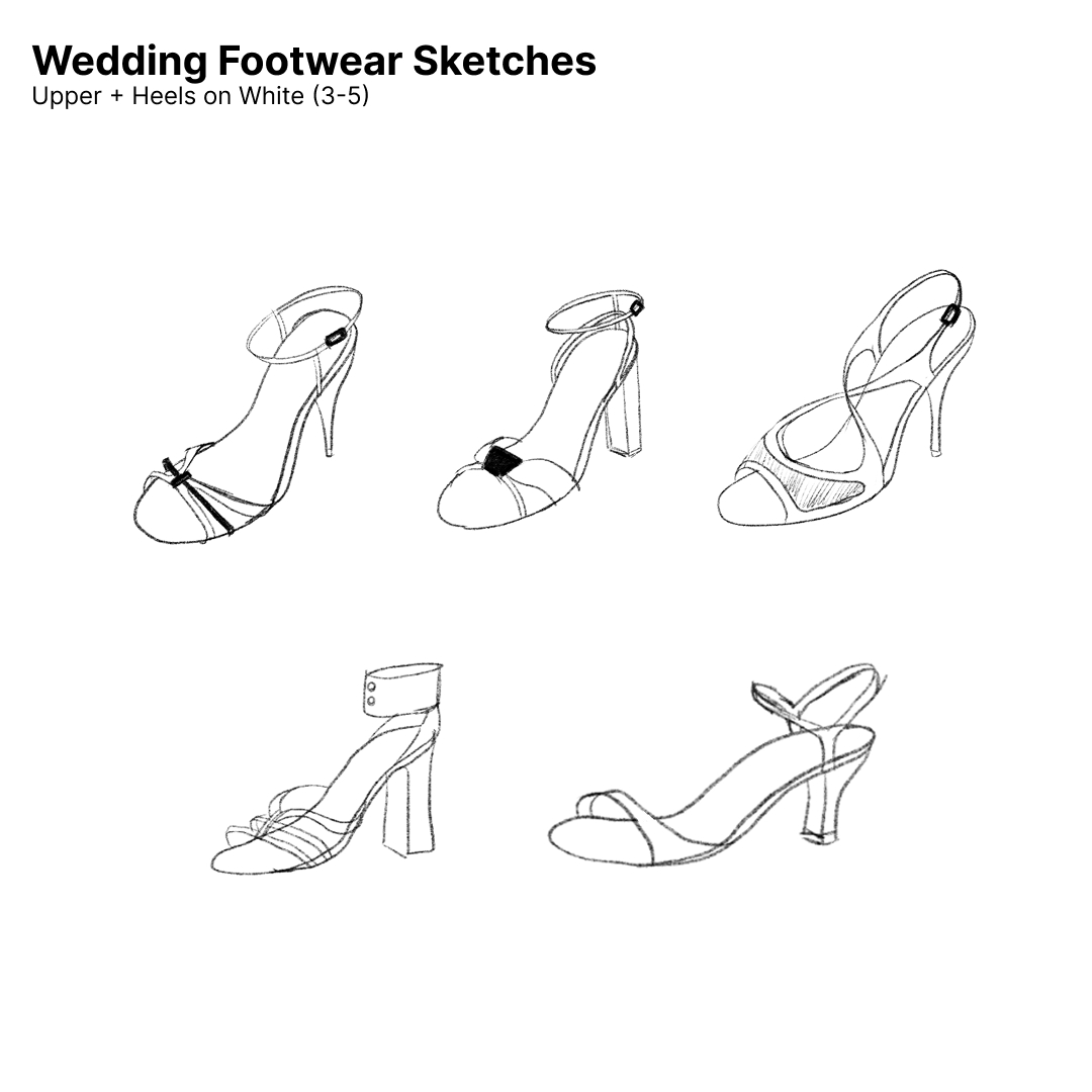 wedding heel sketches